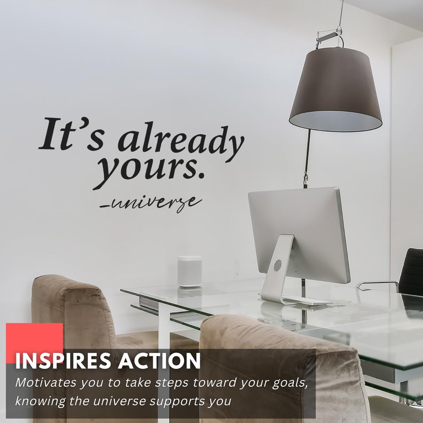 My Vinyl Story | It's Already Yours - Universe | Motivational Large Gym Wall Decal Quote for Home Gym Yoga Exercise Fitness Workout Fitness Motivational Wall Art Decor Vinyl Removable Sticker 37x10 In