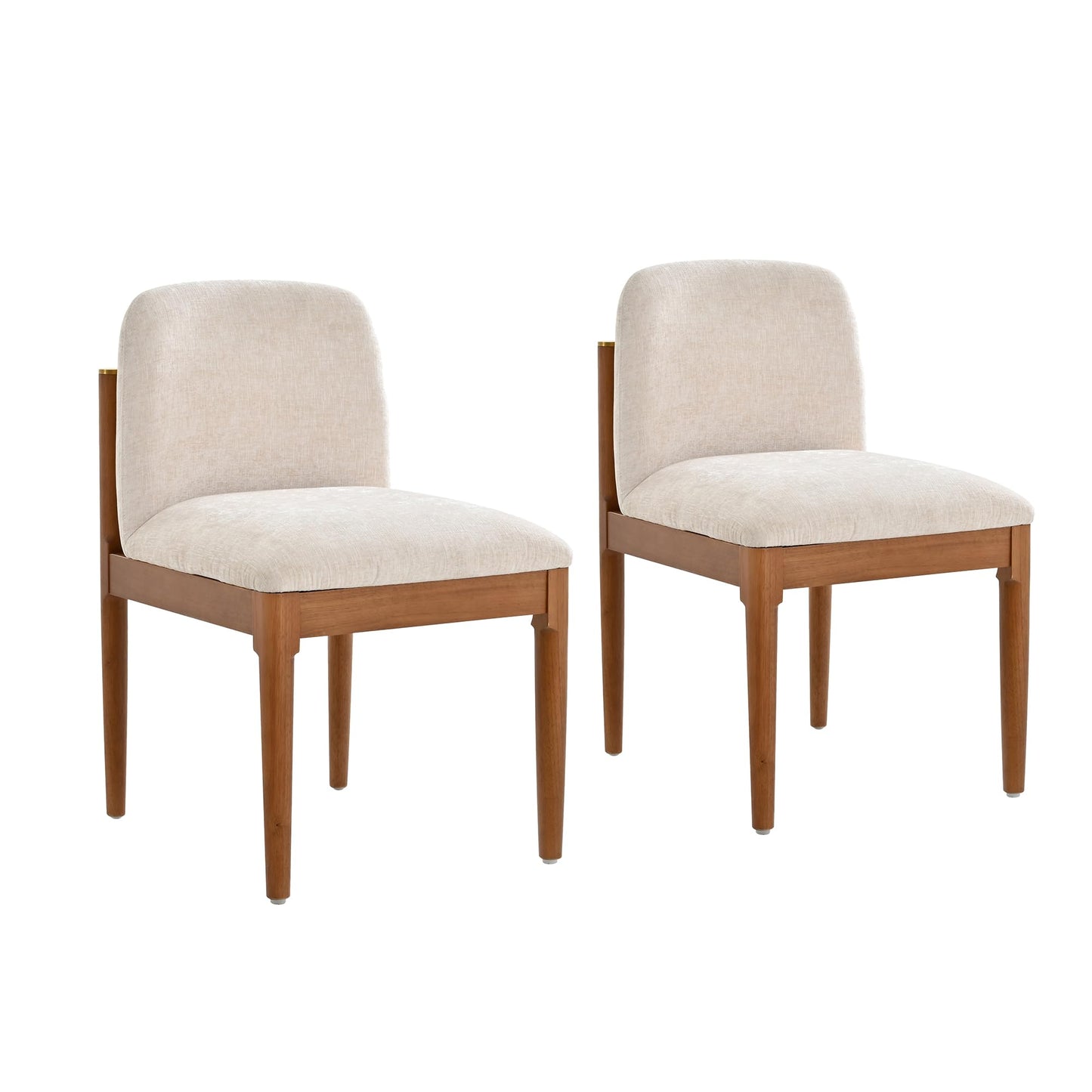 Christopher Knight Home Polly Modern Dining Table Set for 6, Solid Wood Kitchen Table and Dining Chairs Set of 6, Rubberwood Dining Room Table Set 6, Beige+Walnut