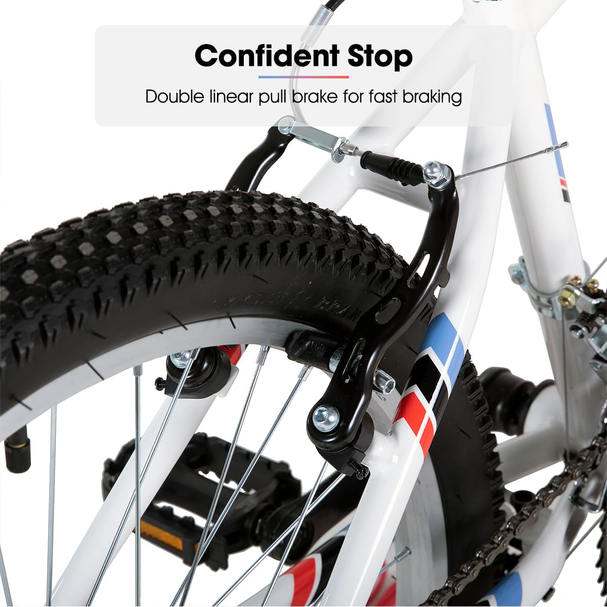 HH HILAND 24 26 inch Mountain Bike for Men Women, 18 Speeds High-Carbon Steel Frame, Sport Cycling MTB Bicycle for Adult