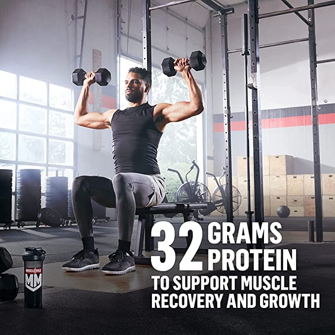 Muscle Milk Genuine Protein Powder, Strawberries ?˜N Crème, 1.93 Pounds, 13 Servings, 32g Protein, 3g Sugar, Calcium, Vitamins A, C & D, NSF Certified for Sport, Energizing Snack, Packaging May Vary
