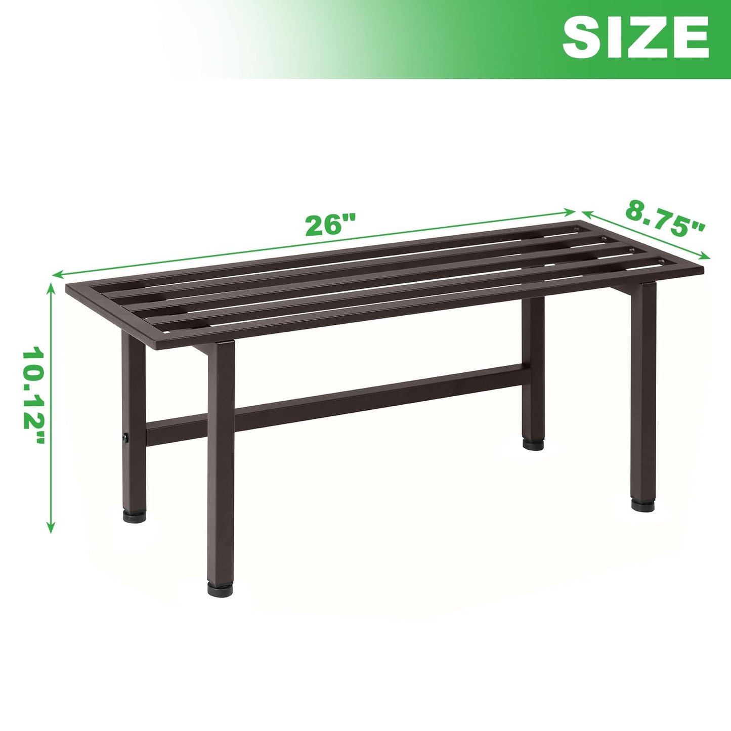 Dipion 2 Pack Metal Plant Stand Outdoor Plant Shelf Indoor,1 Tier Heavy Duty Plant Stands for Multiple Plants,26" L x 10.12" H x 8.75" W,Coffee
