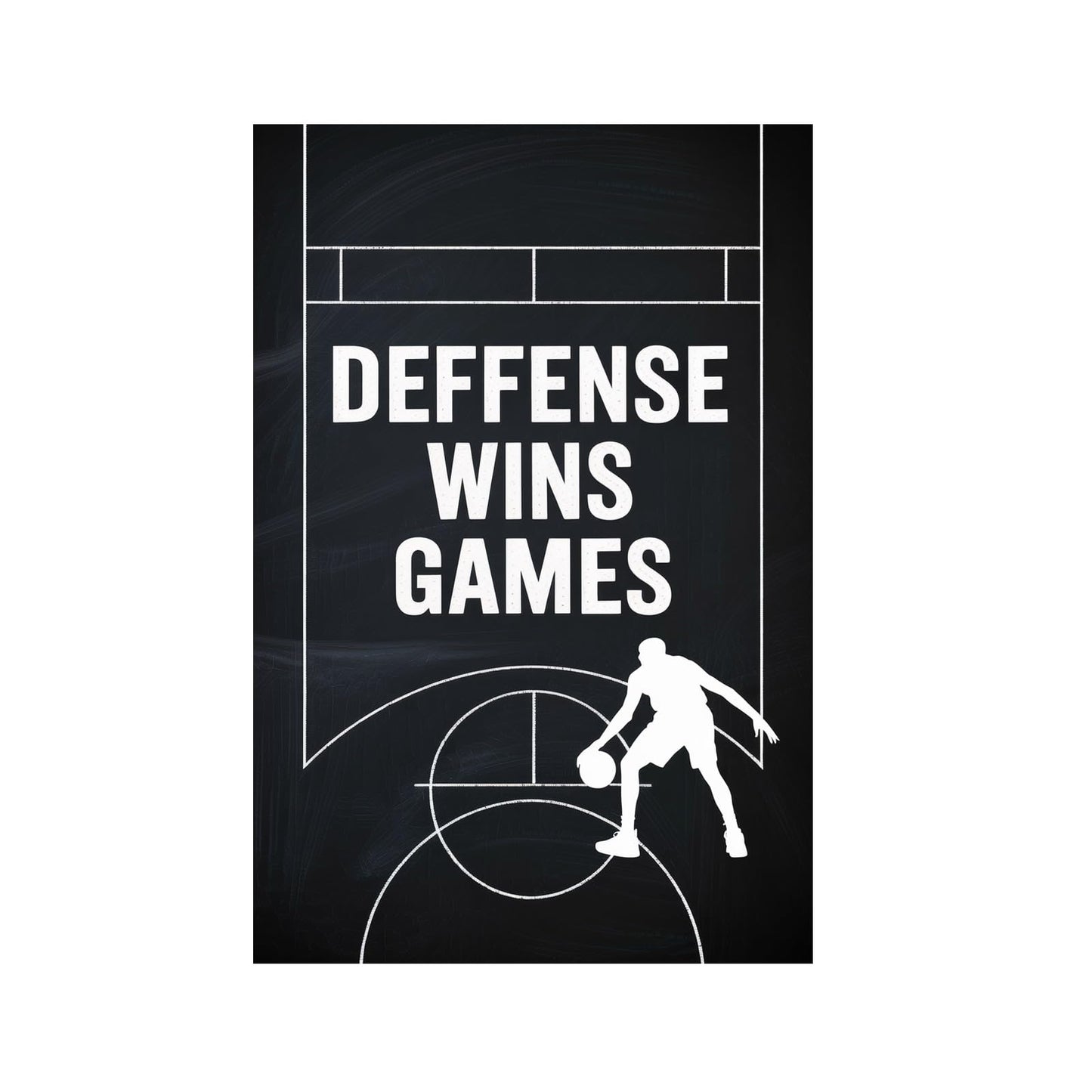 Defense Wins Games Basketball Motivation Poster Minimalist Inspirational Wall Art For Athletes And Teams Printing Posters Unframe-style 08x12inch(20x30cm)