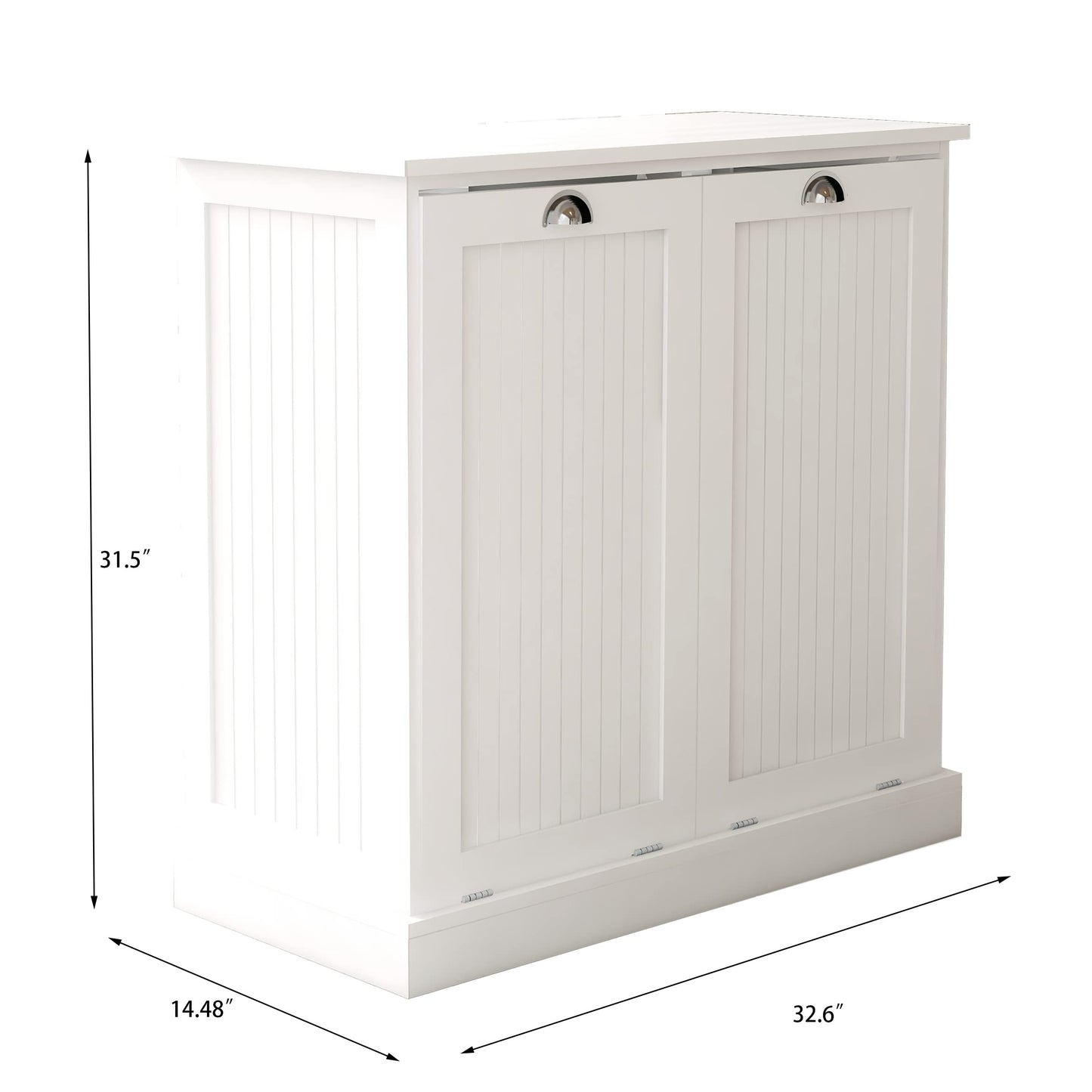 Gecheer Two-Compartment Tilt-Out Laundry Sorter Cabinet - Organized and Easy to Clean Modern Bathroom Storage Cabinet, Bathroom Shelf, Freestanding Cupboard for Living Room LYKW112049950