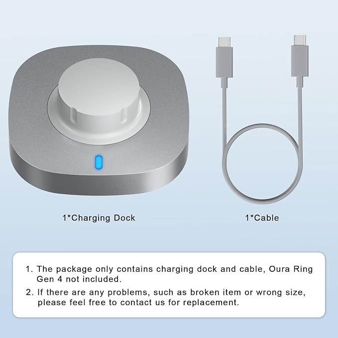 Compatible with Oura Ring Gen 4 Charger Size 14, Fast Charging Dock with USB-C Cable