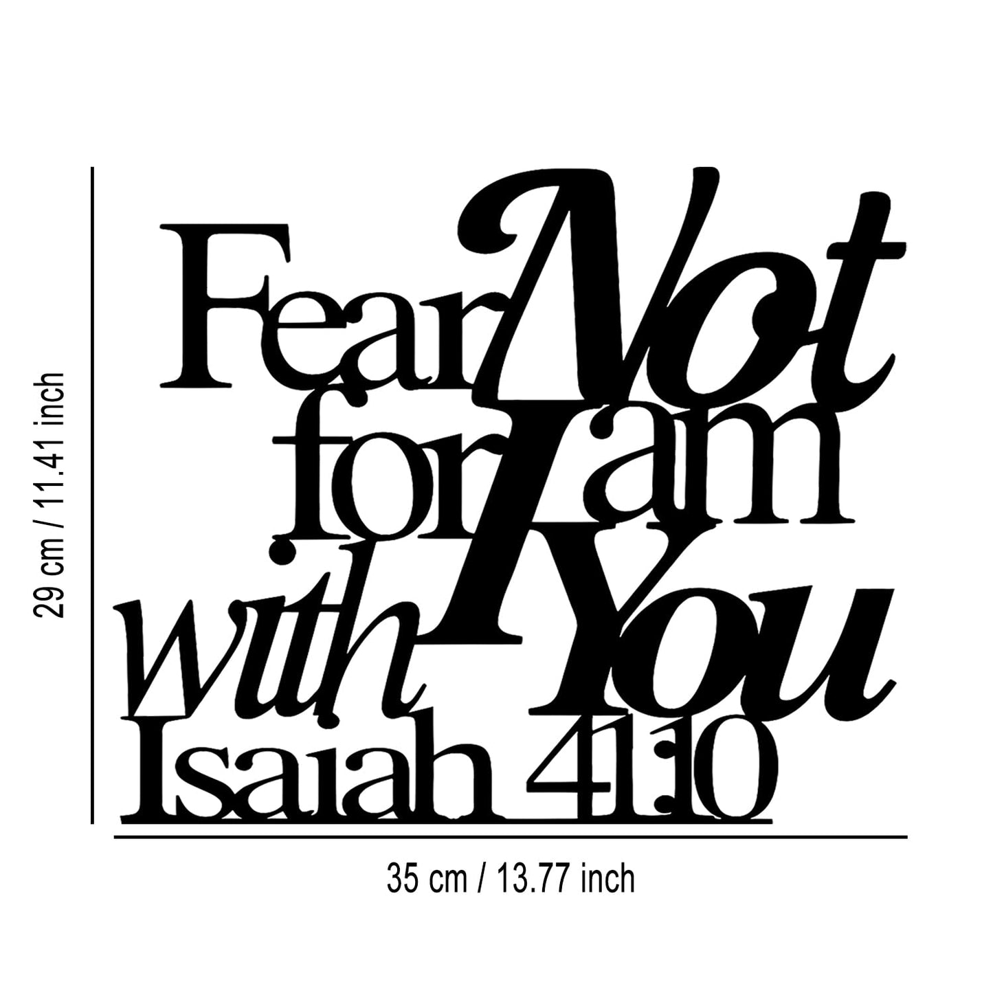 LIYOUYA Isaiah 41:10 Metal Wall Decor - Room Decor Black Christian Scripture Wall Art Home Decor for Living Room, Bedroom, Dining Room (Black)