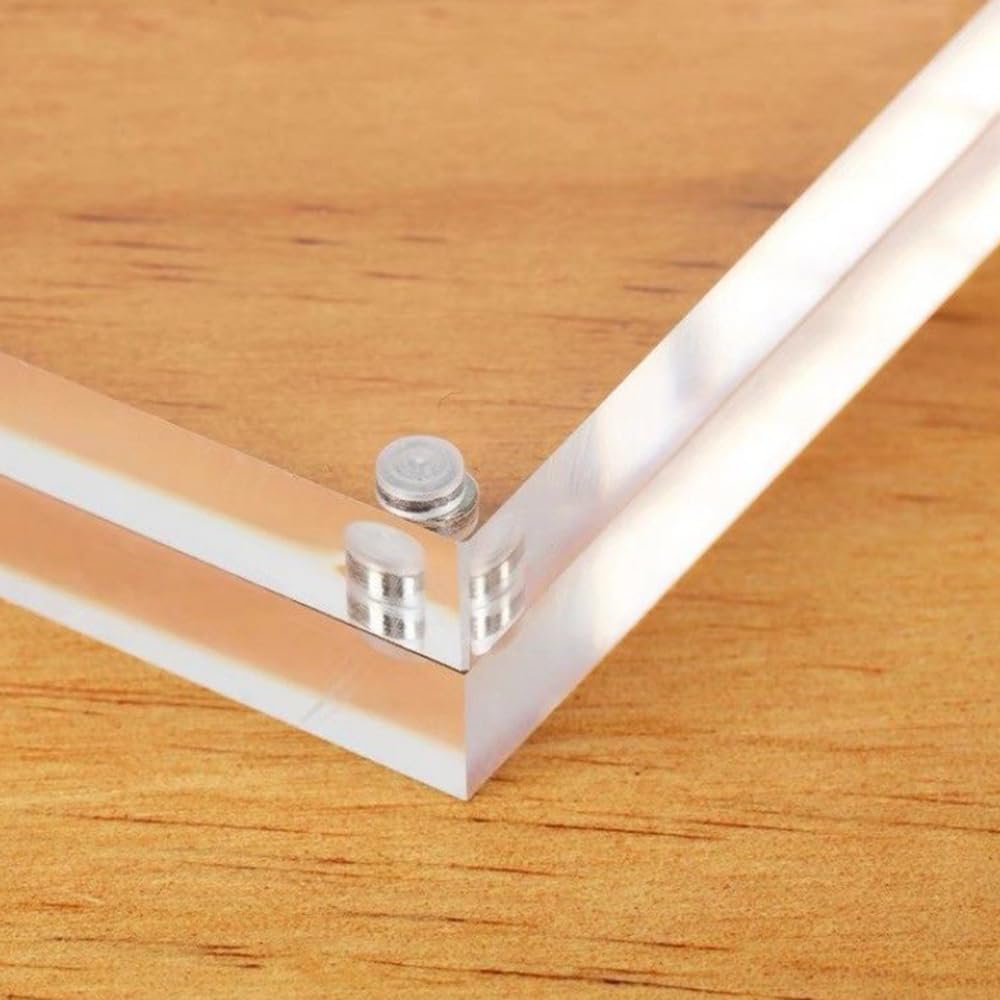 Airsnigi 5 x 7 Acrylic Picture Frames 8 Pack, Clear Picture Frames Frameless Magnetic Picture Frame Double Sided Magnetic Photo Frame Self Standing Desktop Display Stand for Bedroom Living Room Home