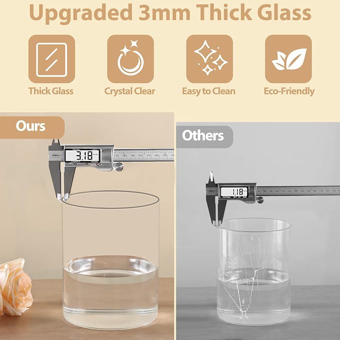 TBWIND 2Pcs Glass Cylinder Vases for Centerpieces, 6" x 4.7" Wide Mouth Flower Vase Hurricane Glass Candle Holders, Clear Vases Bulk with 2 Floral Tapes for Floating Candles Wedding Party Home Decor