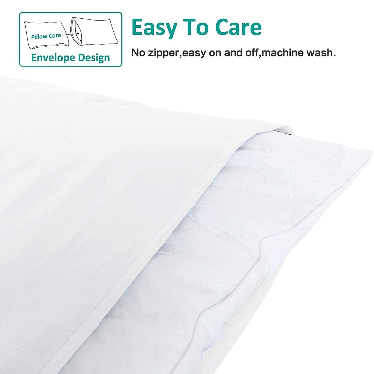 NTBAY Queen Pillowcase Set - 4 Pack Brushed Microfiber 20x30 Pillowcases - Soft, Wrinkle-Free, Fade-Resistant, Stain-Resistant, White Pillowcases with Envelope Closure - 20x30 Inches, White