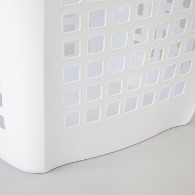 Sterilite Ultra Easy Carry Laundry Hamper, Comfort Handles to Easily Carry Clothes Between the Bedroom and Laundry Room, Plastic, White, 8-Pack