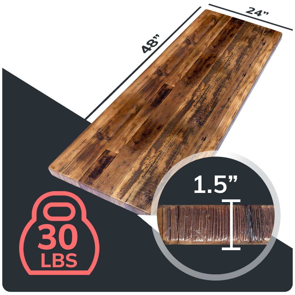 HEIRLOUM Reclaimed Wood Table Top - Rustic Recycled Wooden Piece Perfect for Signs, Counters, Kitchens Table Tops (Reclaimed Wood Table Top - Economy, 24" x 48")