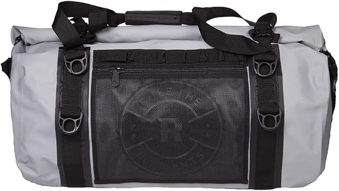 Waterproof Duffle Bag for Travel and Camping with Roll-Top Closure, Durable, All-Weather, and Versatile Dry Bag - Rockagator Mammoth Series (90 Liter, Grey/Black)