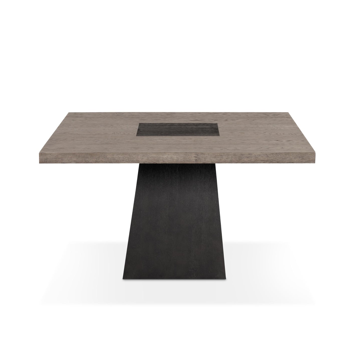 Furniture of America Demi Modern Solid Wood 54-inch Square Dining Table with Cone-Shaped Pedestal Base, Two-Tone Design, Seats up to 4, for Home Kitchen, Living Room, Dinettes, Rustic Oak/Dark Walnut