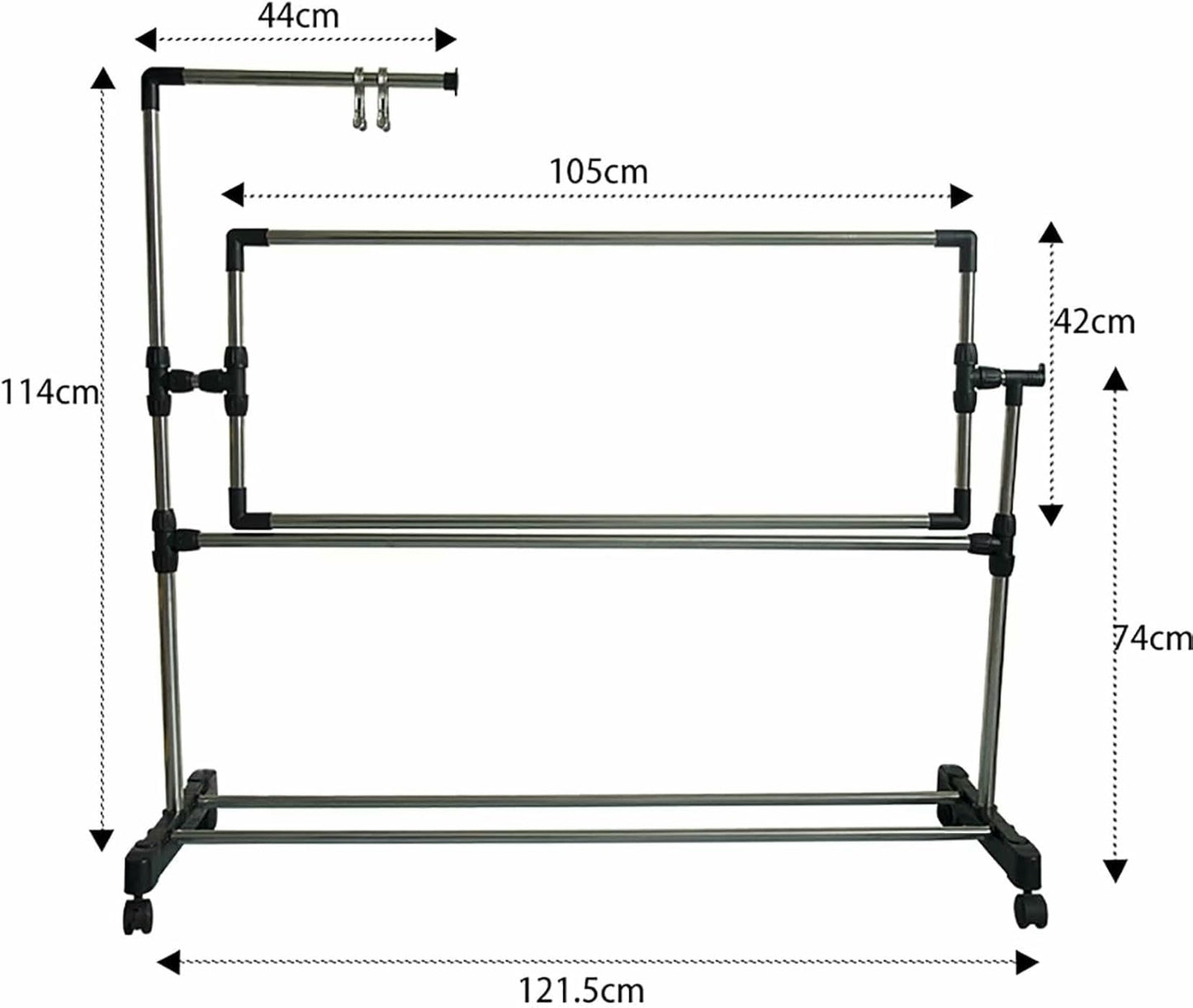 Height Adjustable Cross Stitch Craft Stand - Adjustable Embroidery Stand with Needlework Floor Frame for Art Sewing - Standing Embroidery Lap Table and Holder for Needlepoint~/