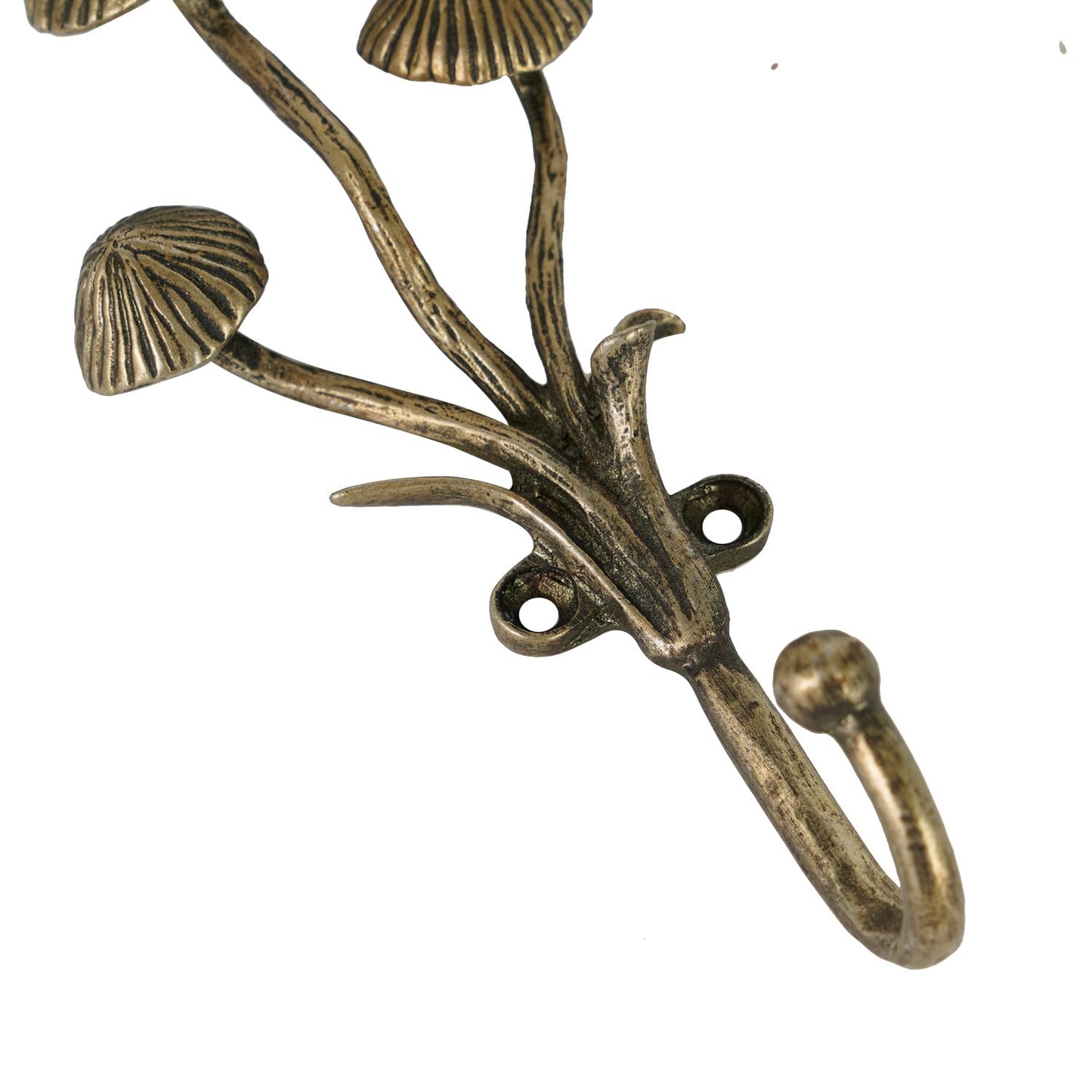 SOFFEE DESIGN 2pcs Metal Gold Coat Hooks with 3D Mushrooms Shape, for Entryway, Bathroom, Bedroom Farmhouse Decoration