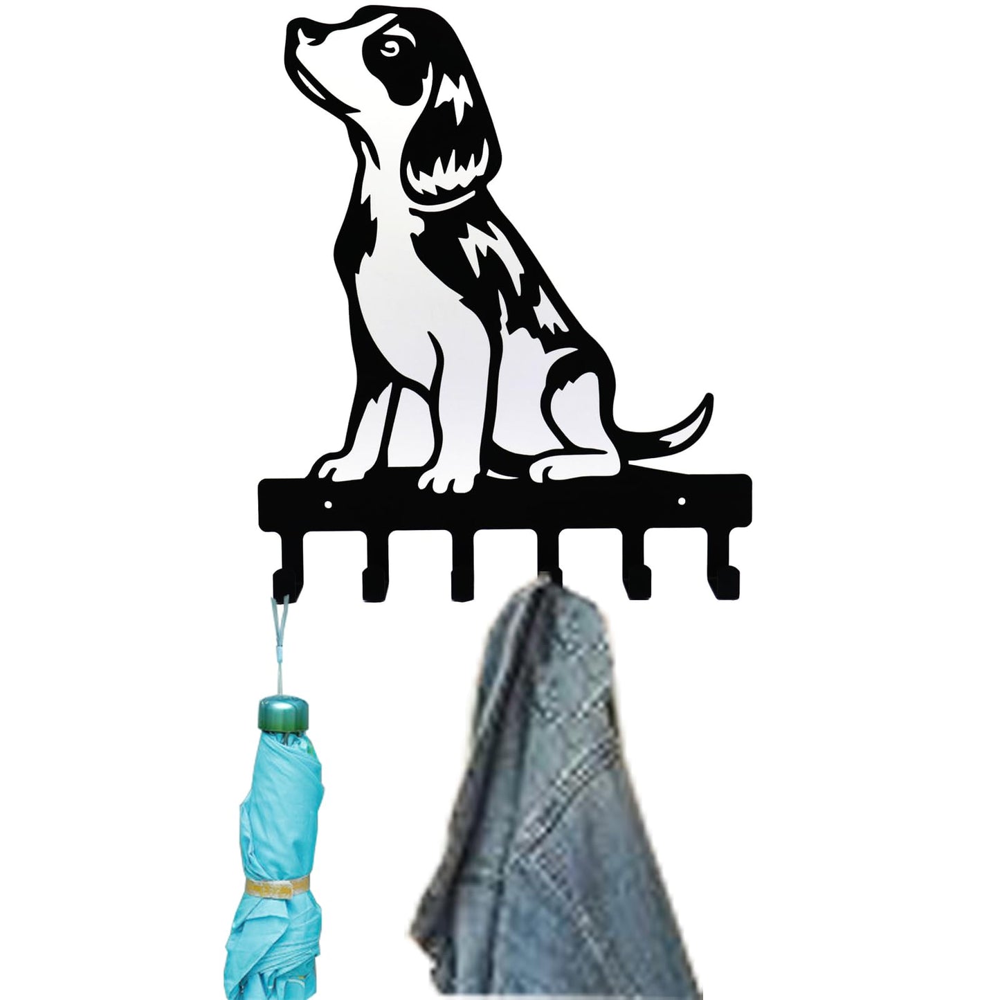 FQIZHIXIU Dog Hooks of Metal One-Piece 6 Hook for Hats Coats Keys Belts Towel Storage Hooks A Gift for Dog Lovers(Beagle)(C1)