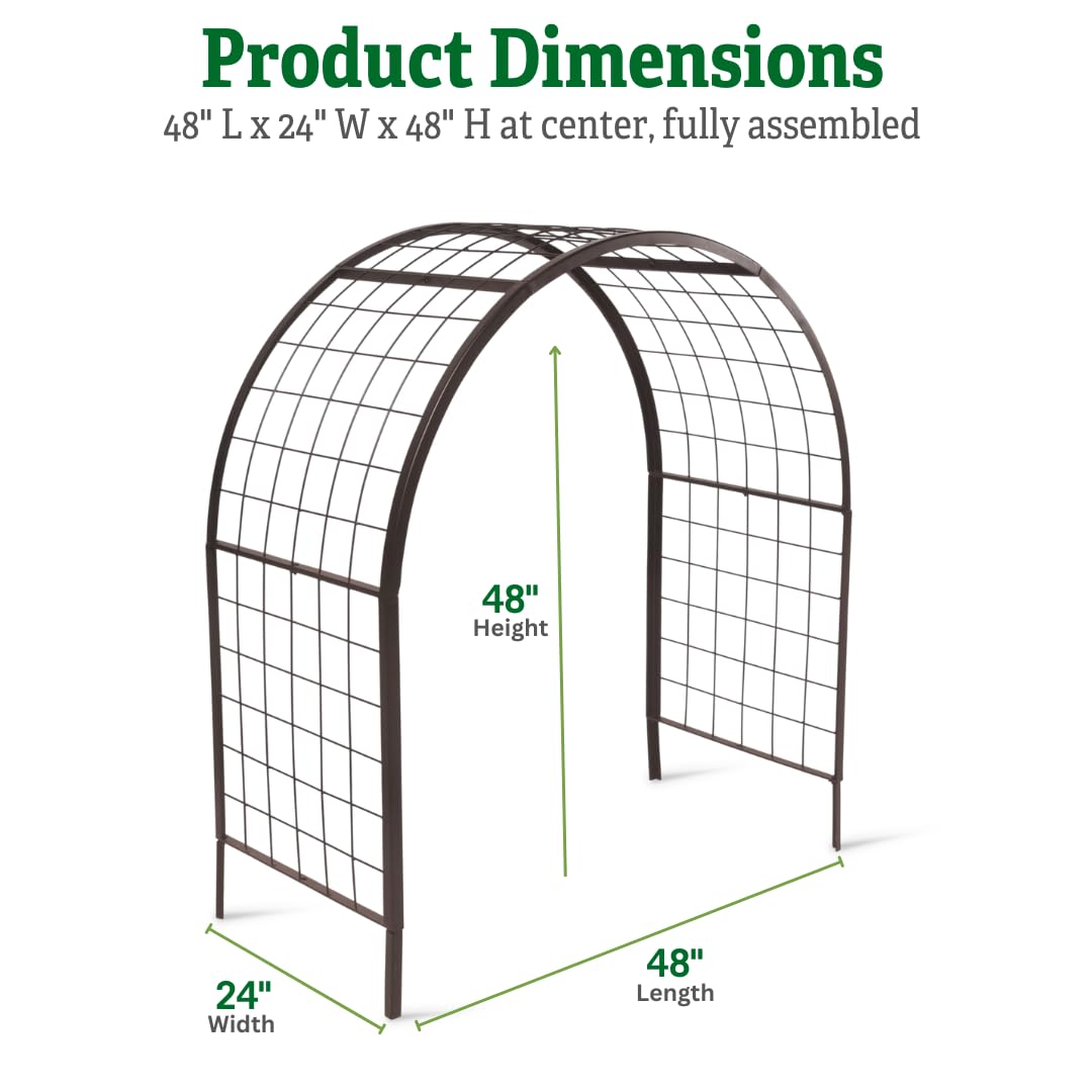 Gardener’s Supply Company Arch Trellis | Garden Arbor fits 2' x 4' Elevated Planter Boxes for Climbing Plants, Vegetables and Flowers | Decorative Outdoor Gardening Landscape