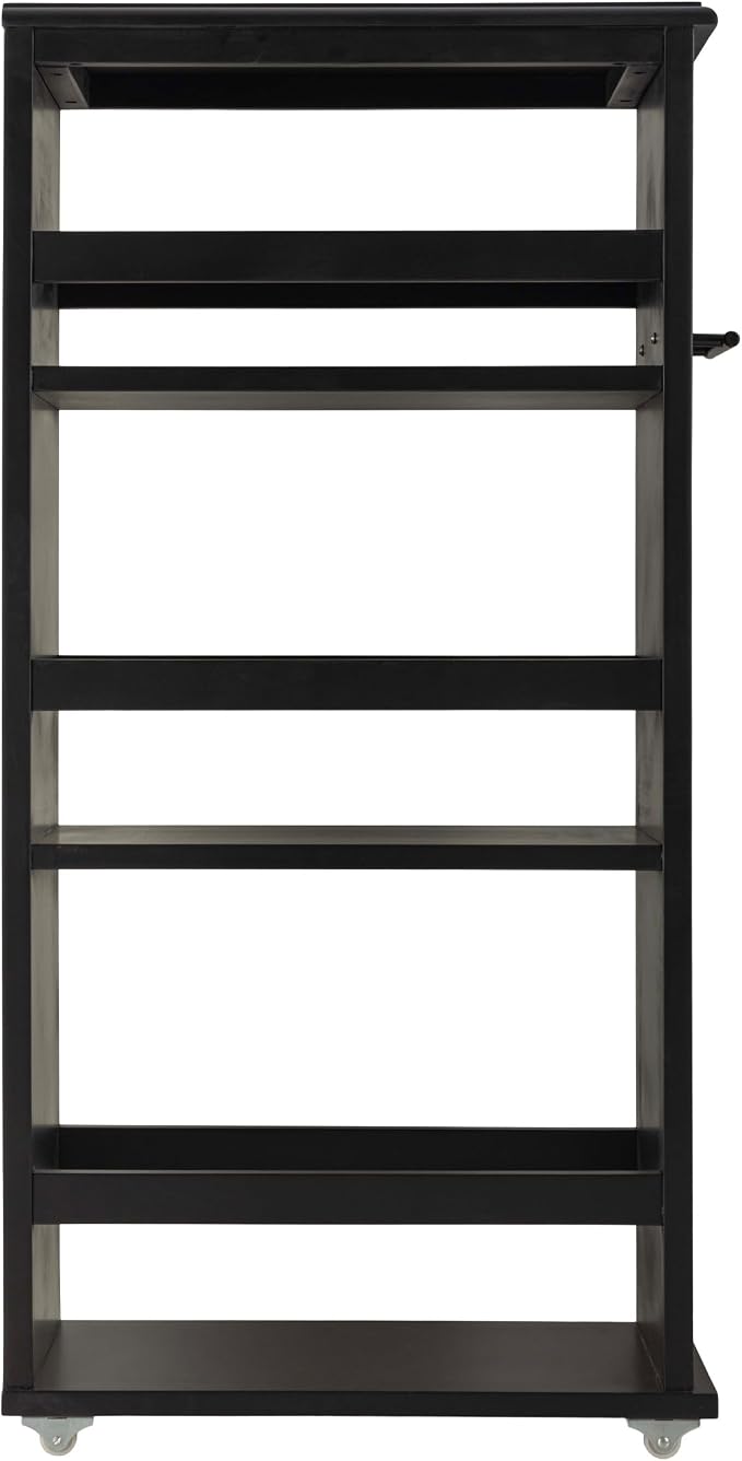 Lavish Home 3-Tier Slim Rolling Storage Cart - 16.7” x 9” Narrow Rolling Cart with Handle and Wheels for Bathroom, Laundry Room, and Kitchen Organization - Pull-Out Home Organizers (Black)