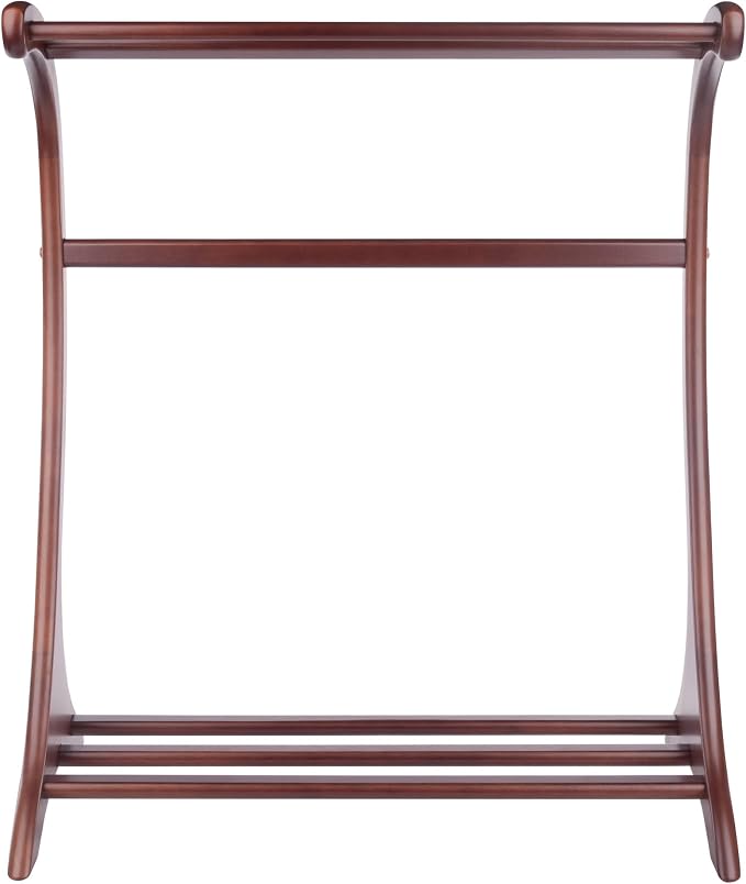 Winsome Bella Blanket Rack in Walnut Finish