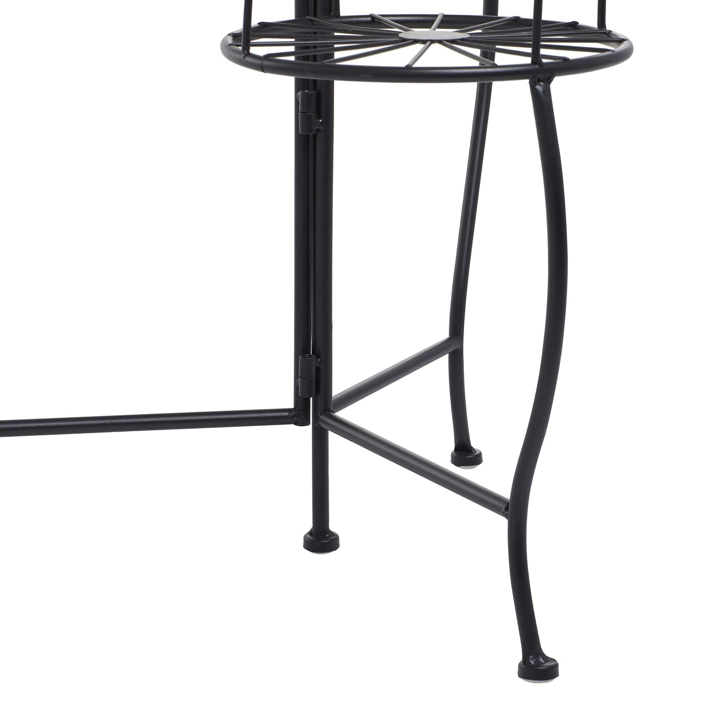 Deco 79 Metal Starburst Indoor Outdoor Plantstand Indoor Outdoor 3 Tier Plant Shelf, Plant Stand 18" x 19" x 22", Black