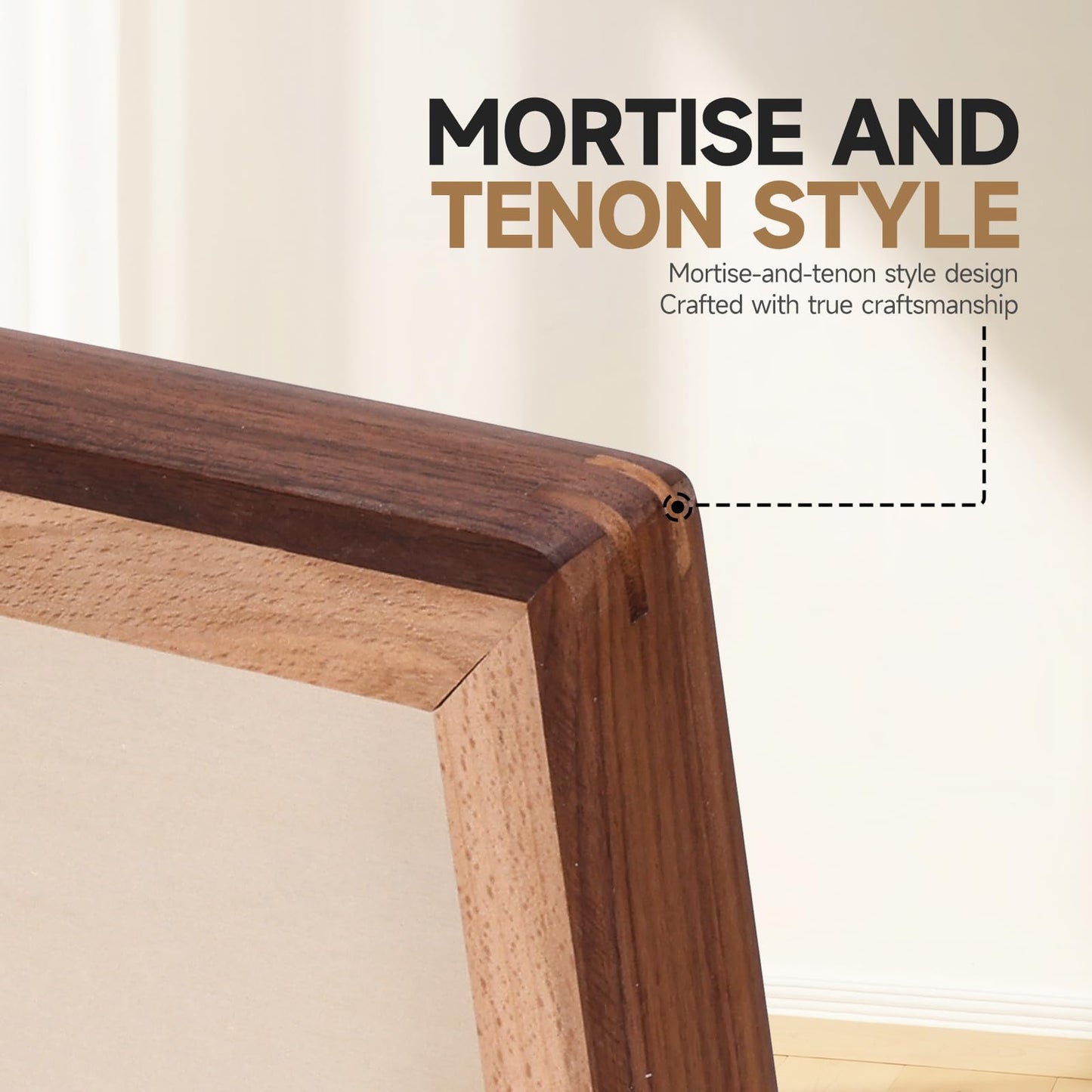 3Liangthings Solid Walnut Picture Frame 4x6 5x7, Solid Wood Tabletop Photo Frame with Decorative Joinery Corners, Horizontal or Vertical Display (Walnut, For 4x6 / 5x7 Photo)