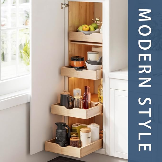 Pull Out Cabinet Drawers - 6x2 Size Options (12-23'W,18-21'D), Pre-Assembled with Soft Close Slides, Solid Beechwood, Easy Installation(21'W x 18'D)