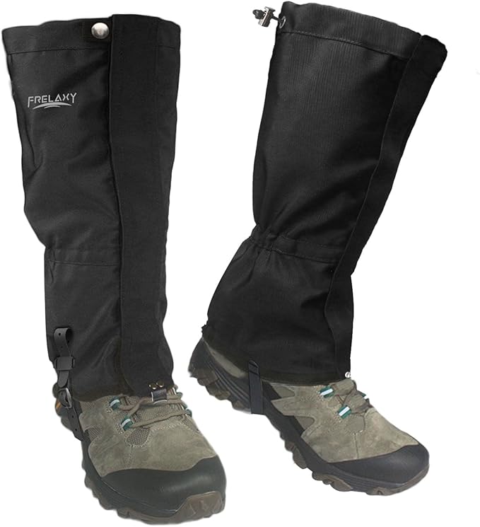 Frelaxy Leg Gaiters Ultra HIGH-Performance Hunting Gaiters, 100% Waterproof Hiking Gaiters with Upgraded Rubber Foot Strap, Adjustable Snow Boot Gaiters