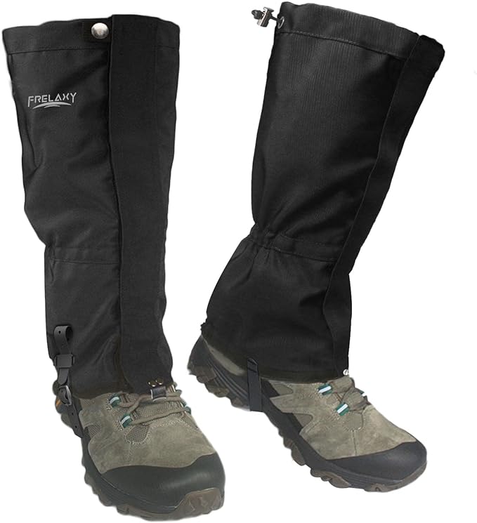 Frelaxy Leg Gaiters Ultra HIGH-Performance Hunting Gaiters, 100% Waterproof Hiking Gaiters with Upgraded Rubber Foot Strap, Adjustable Snow Boot Gaiters