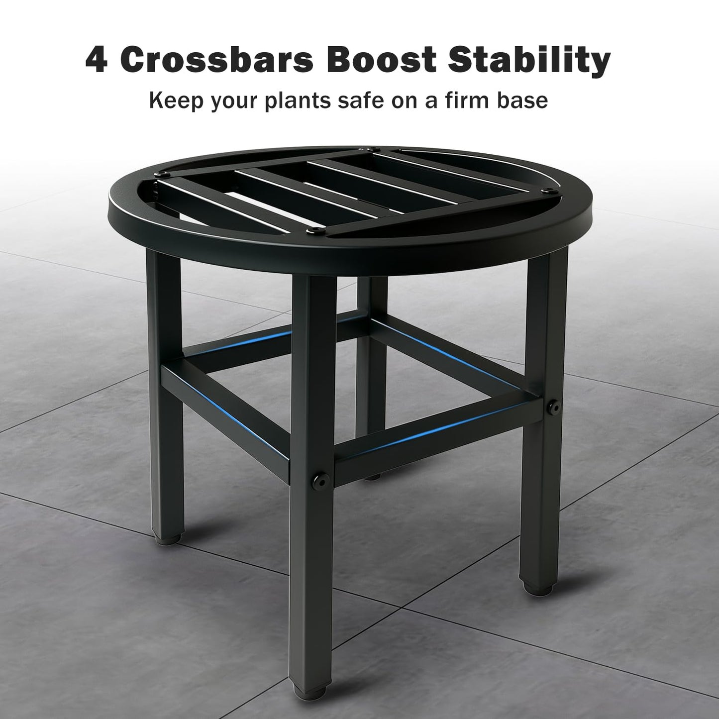 Hongsane Plant Stand Indoor Outdoor,13 Inch Tall Metal Plant Stands Riser,Heavy Duty Wrought Iron Pedestal Holders for Large Flower Pot,Outside Rust-Proof Black Flower Display Shelf for Patio,1-Pack