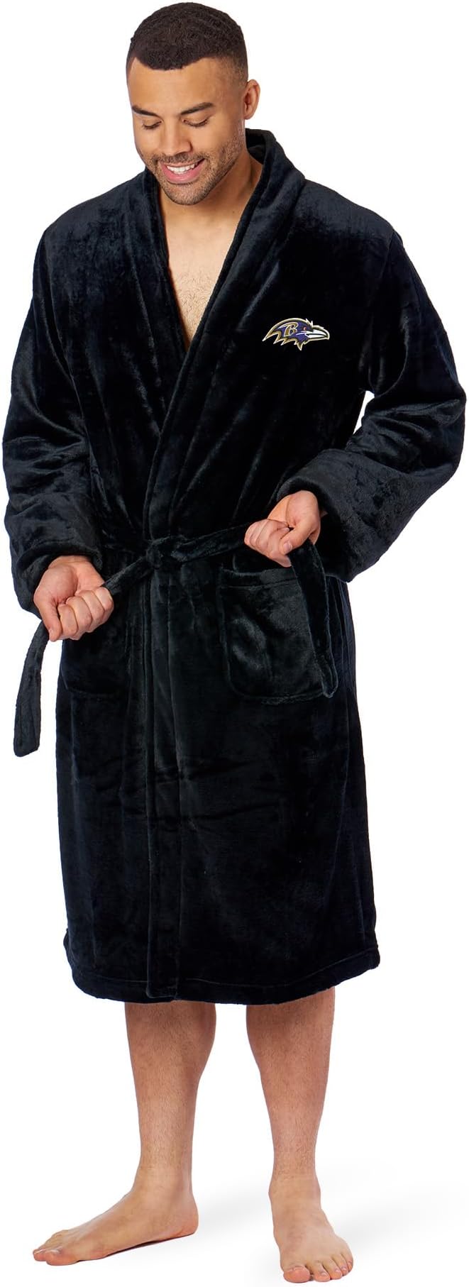 NFL Adult Unisex Silk Touch Bathrobe, Officially Licensed Loungewear, Soft Plush Polyester