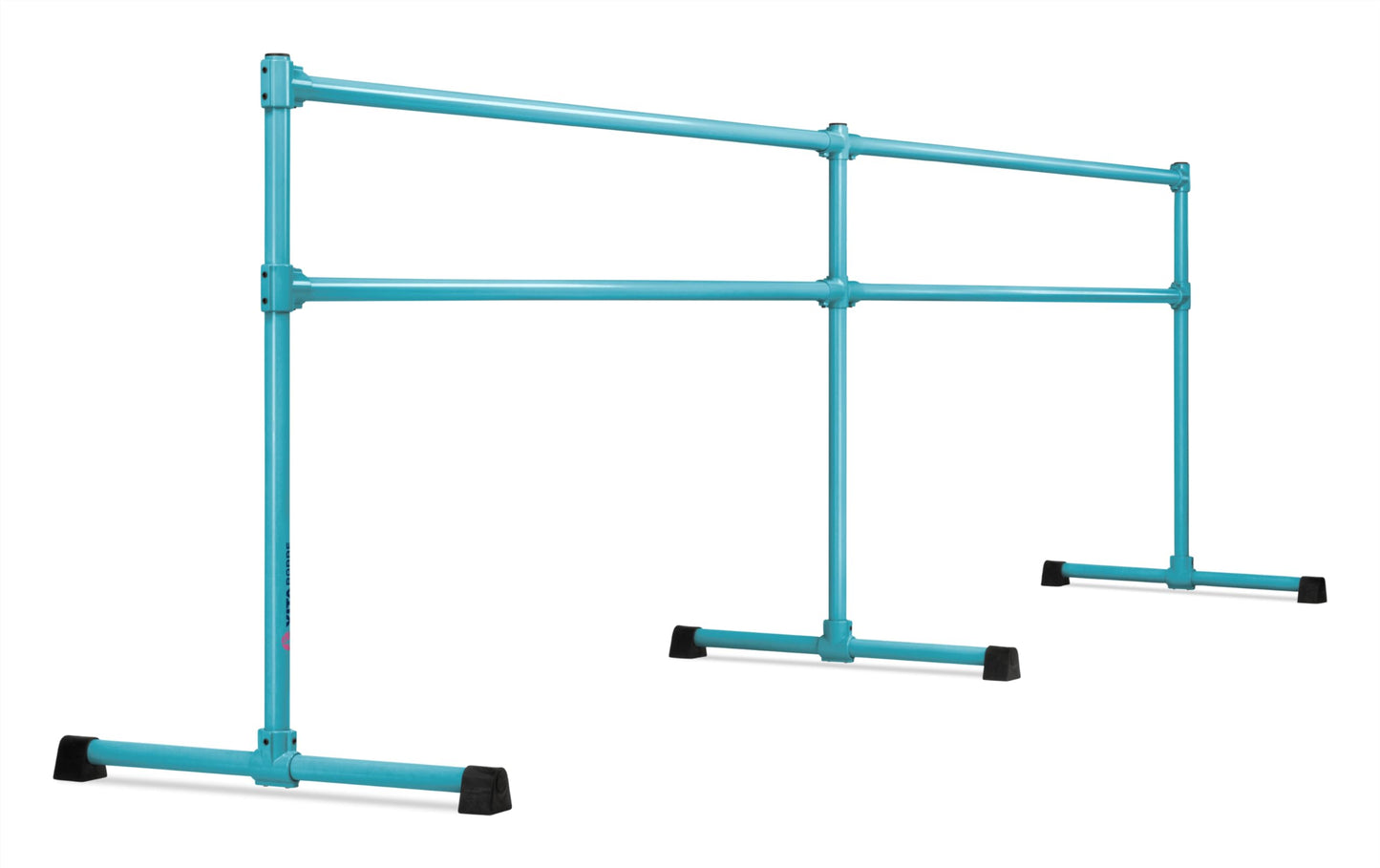 VITA Barre Portable Freestanding Double Ballet Barre, Extreme, 12 Ft Bars, Teal, Steel | Fixed Height, Made in USA, Home or Gym Exercise Equipment for Kids & Adults | Dance, Fitness, Pilates