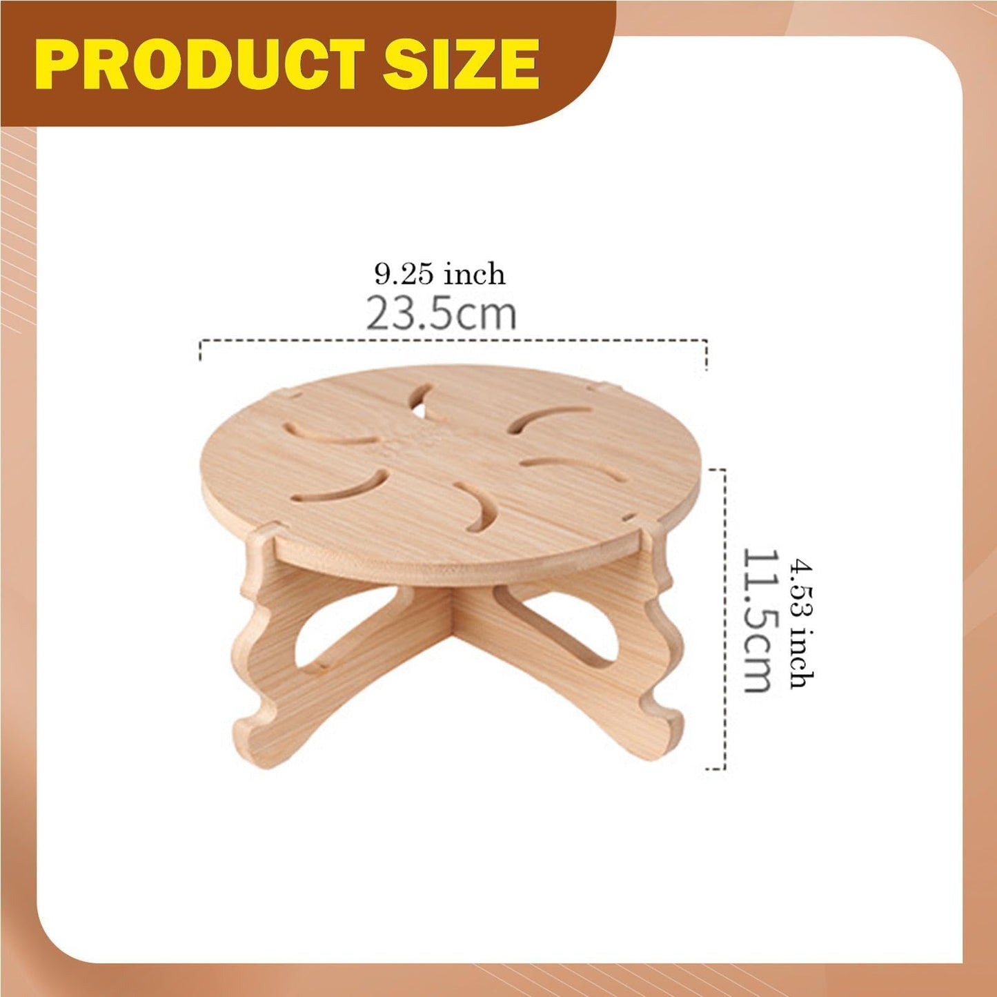Fonowx Planter Stand Bamboo Planter Stand Indoor Outdoor Plant Pot Holder Display Rack Decorative Flower Pots Stand Modern Potted Stand Suitable for Home, 23.5cmx23.5cmx11.5cm