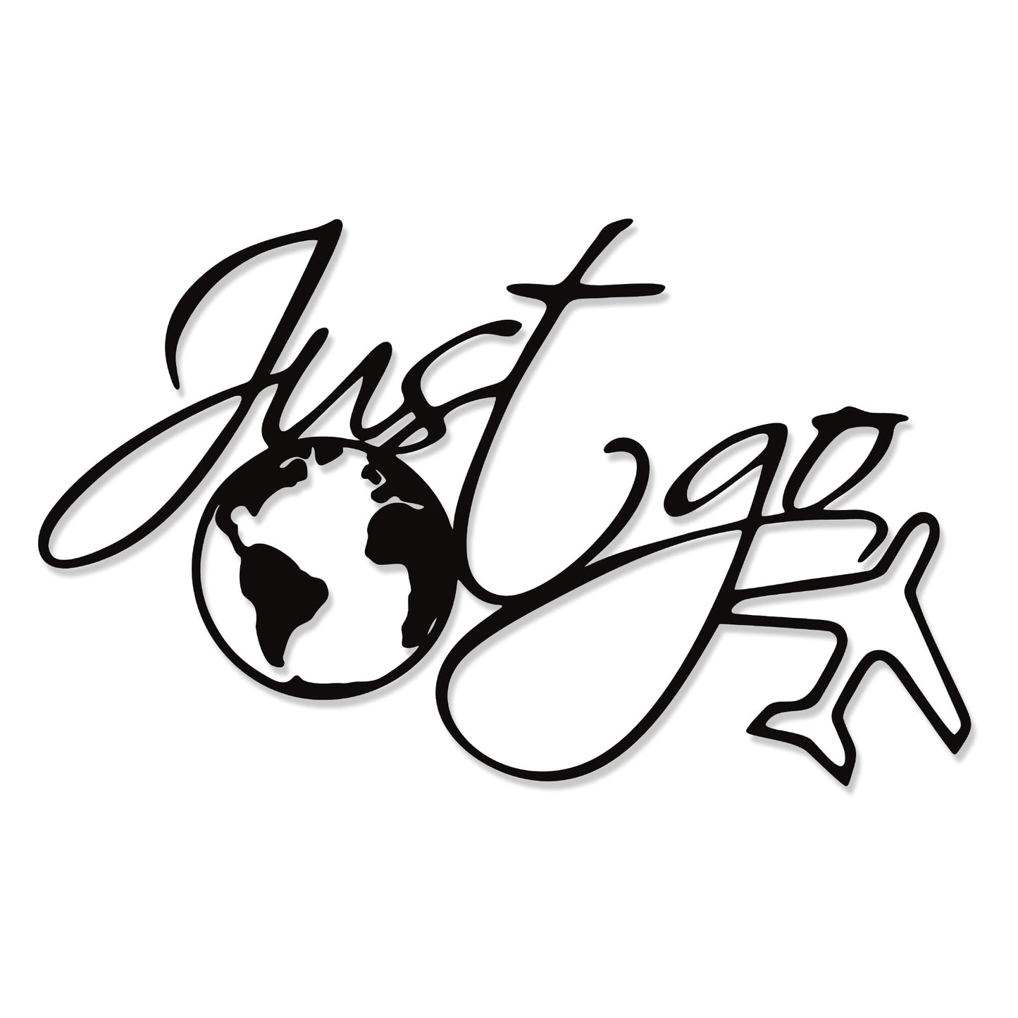 YATEASLU Travel Wall Art Just Go – World Map & Airplane Metal Decor, Adventure Wall Sculpture for Home, Camper & Bathroom – Waterproof Indoor/Outdoor Travel Decorations(15.2x9.3IN)
