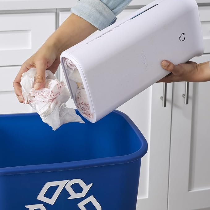 YouCopia StoraBag Space-Saving Plastic Bag Dispenser, Organizer for Kitchen Cabinet or Pantry Storage, One-Size, Speckled White