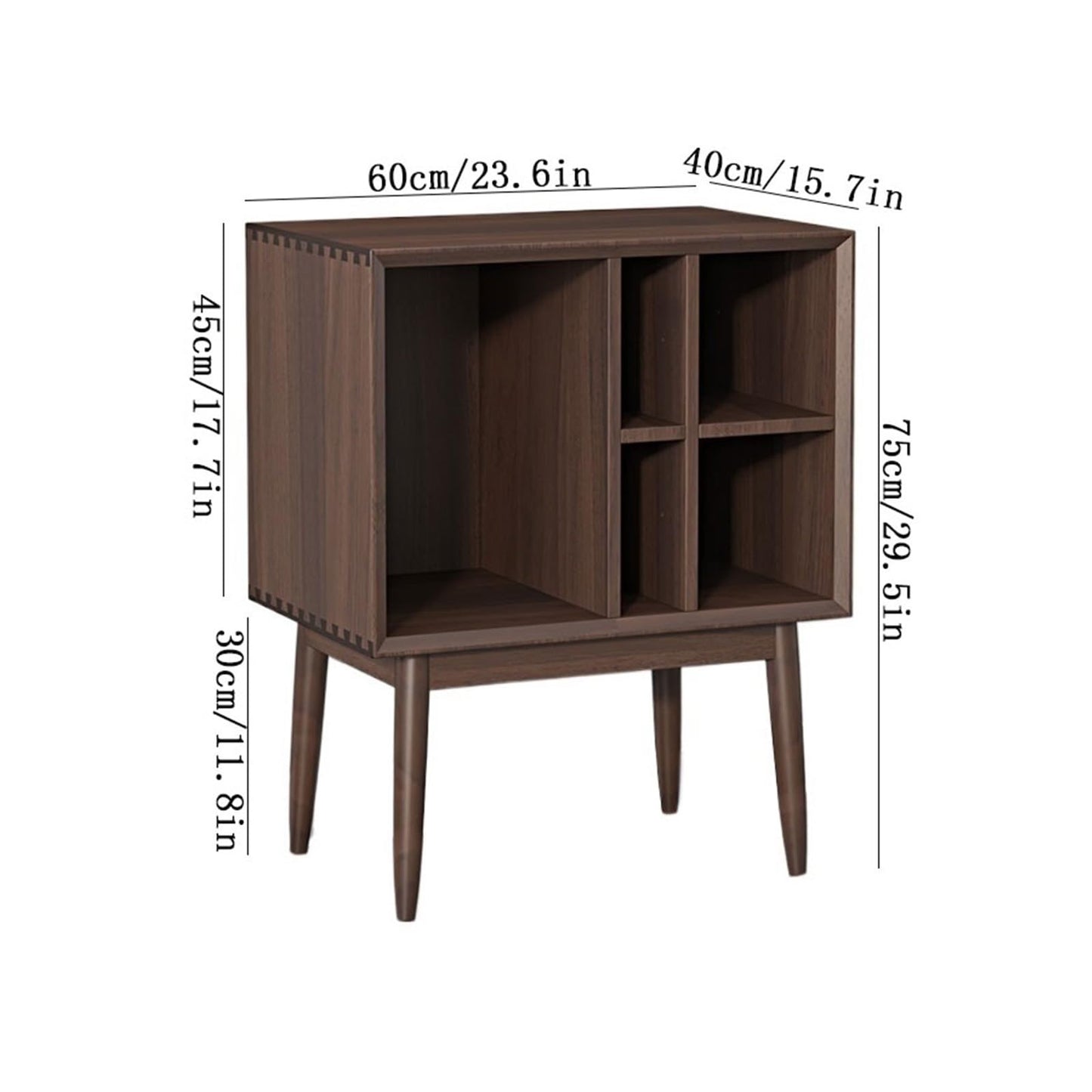 LIAN16PENG CD Rack Retro Vinyl Record Cabinet Magazine Storage Bookcase Wooden Sofa Sideboard Disc Rack