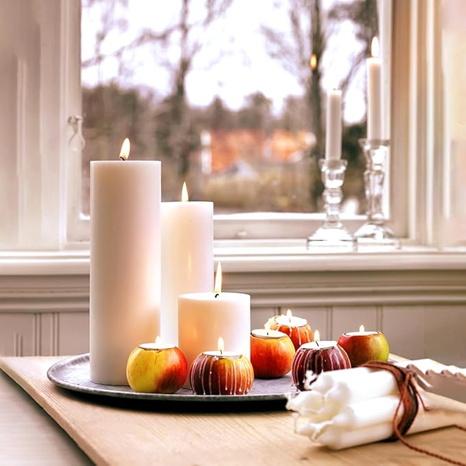 3 Packs Unscented Different Sizes White Pillar Candles, Non-Toxic Dripless Smokeless 3x4, 3x6, 3x8 Inch Cylinder Candles for Wedding, Home Decor, Dinner Table, Party, Power Outage, Emergency