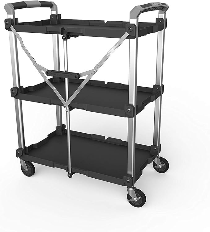 Olympia Tools 85-189 Pack N Roll Collapsible Service Cart, XL, 300LB Capacity, Black