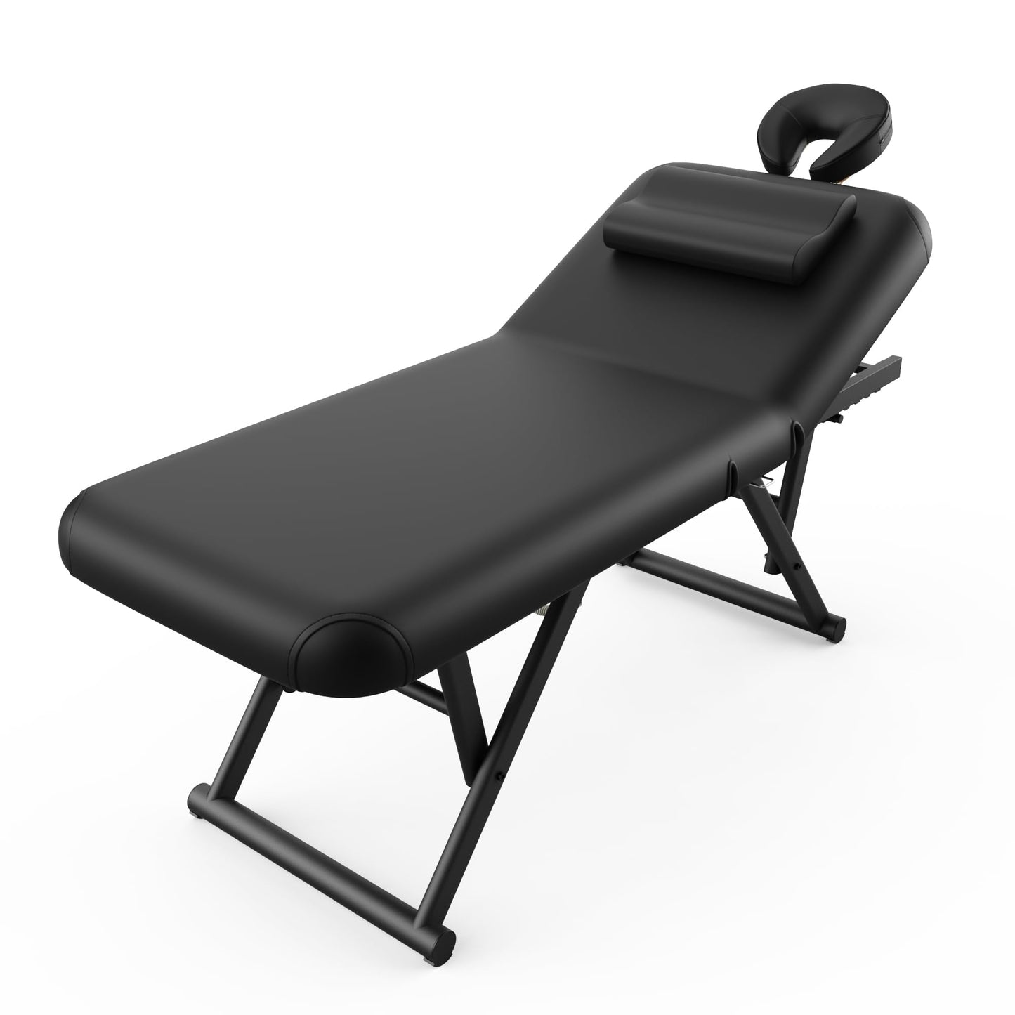 Dolonm Height Adjustable Massage Table with Face Pillow & Headrest for Treatment Table, Physical Therapy Table, Spa Facial Professional Massage Bed - Adjustable Backrest, Electric Leg Lifting, Black