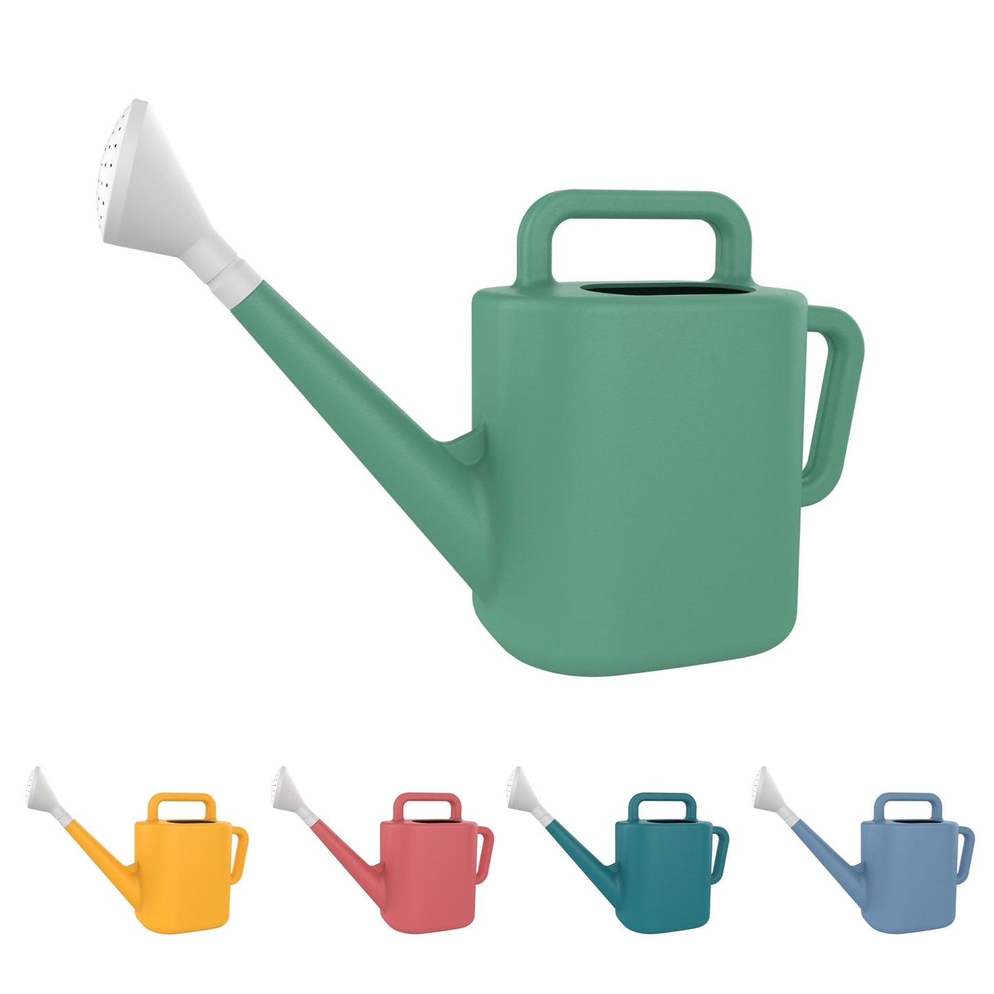 2 gal. Resin Watering Can Large Capacity High-Strength Leakproof Watering Pot for Garden Lawn Flower Care，for Outdoor Plants Vegetables Bushes (Green)