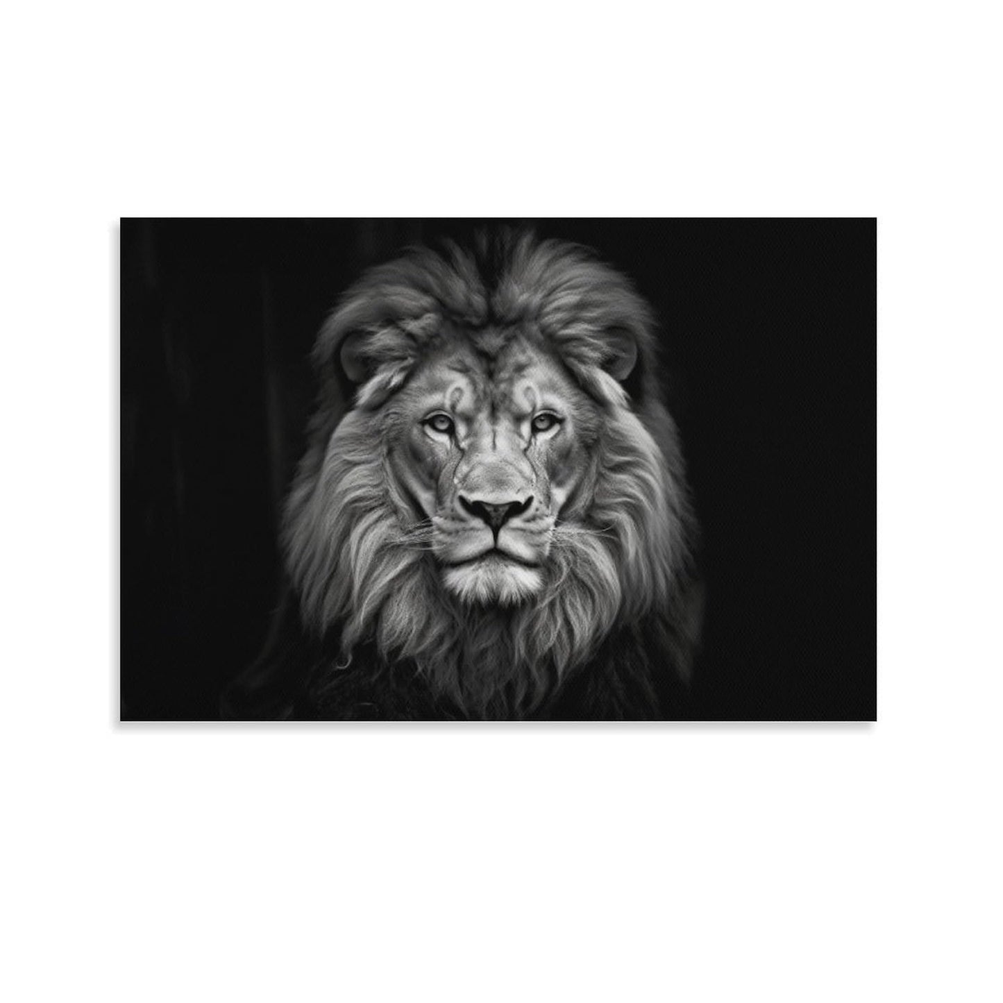 FeoYoed Wall Art Posters Lion Wild Animal African Lion On Black Background Modern Aesthetic Decor Prints for Bedroom Living Room Office with Premium Fade Resistant Canvas 12x18inch(30x45cm)