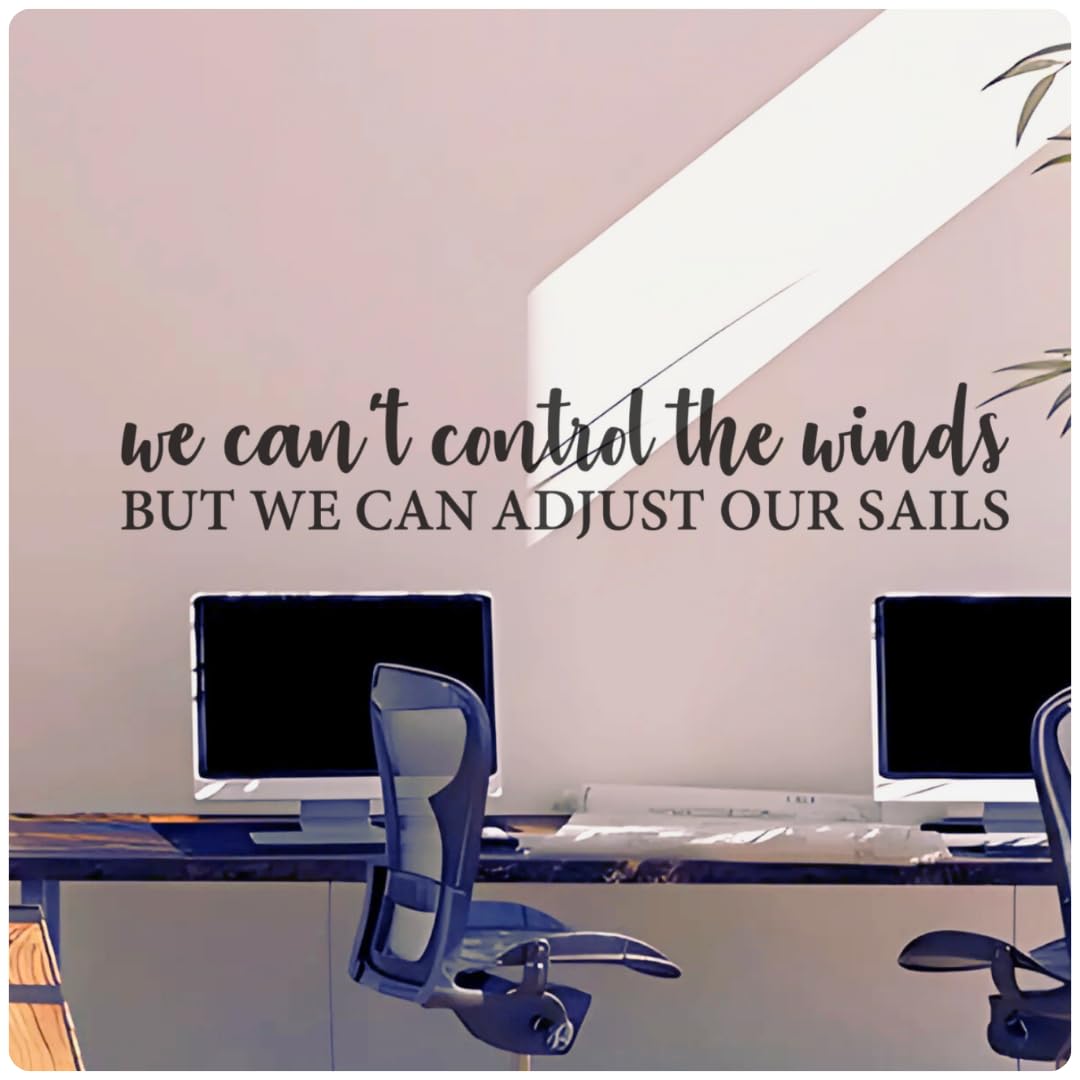 My Vinyl Story - We Can't Control The Wind Wall Decal - Inspirational Sticker Quote, Motivational Vinyl Word Art Decor for Home Office, Classroom, Affirmation, Removable (Black, 42x8 inches)