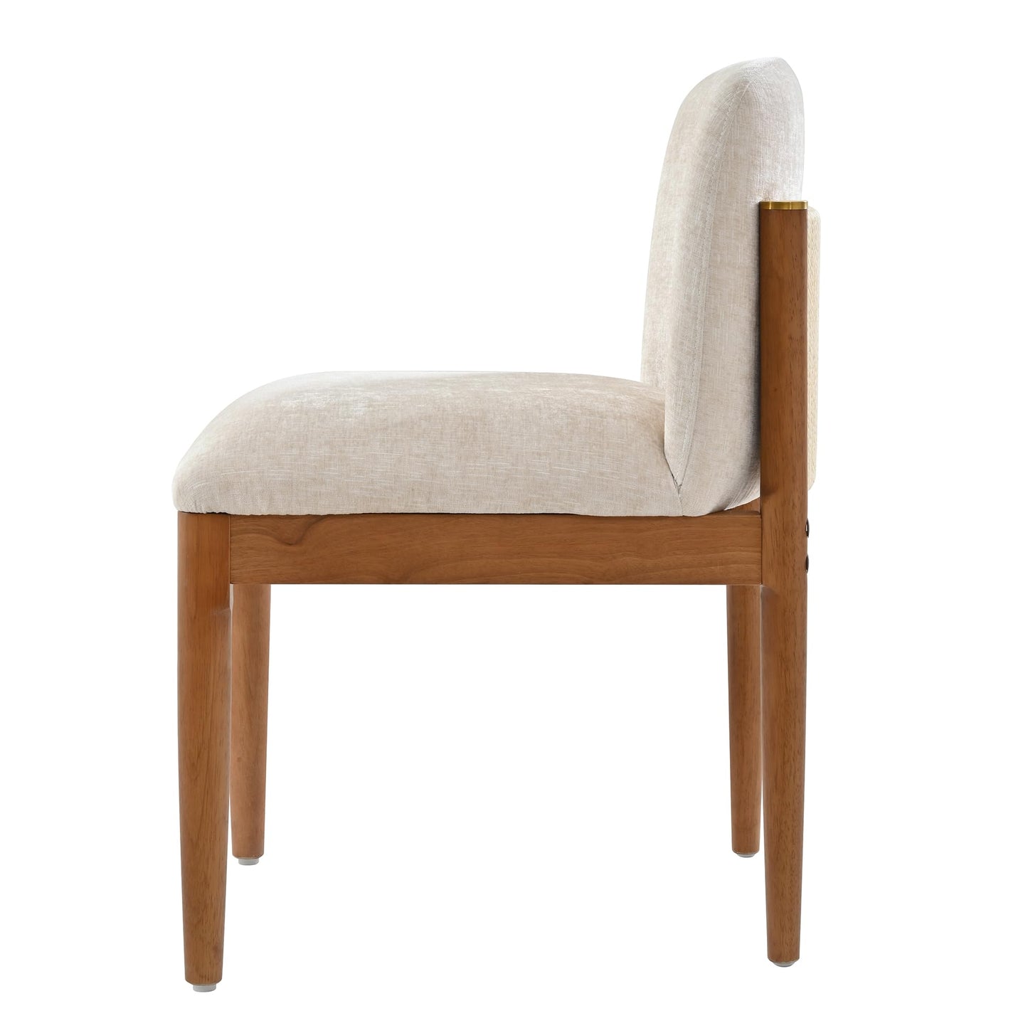 Christopher Knight Home Polly Modern Dining Table Set for 6, Solid Wood Kitchen Table and Dining Chairs Set of 6, Rubberwood Dining Room Table Set 6, Beige+Walnut