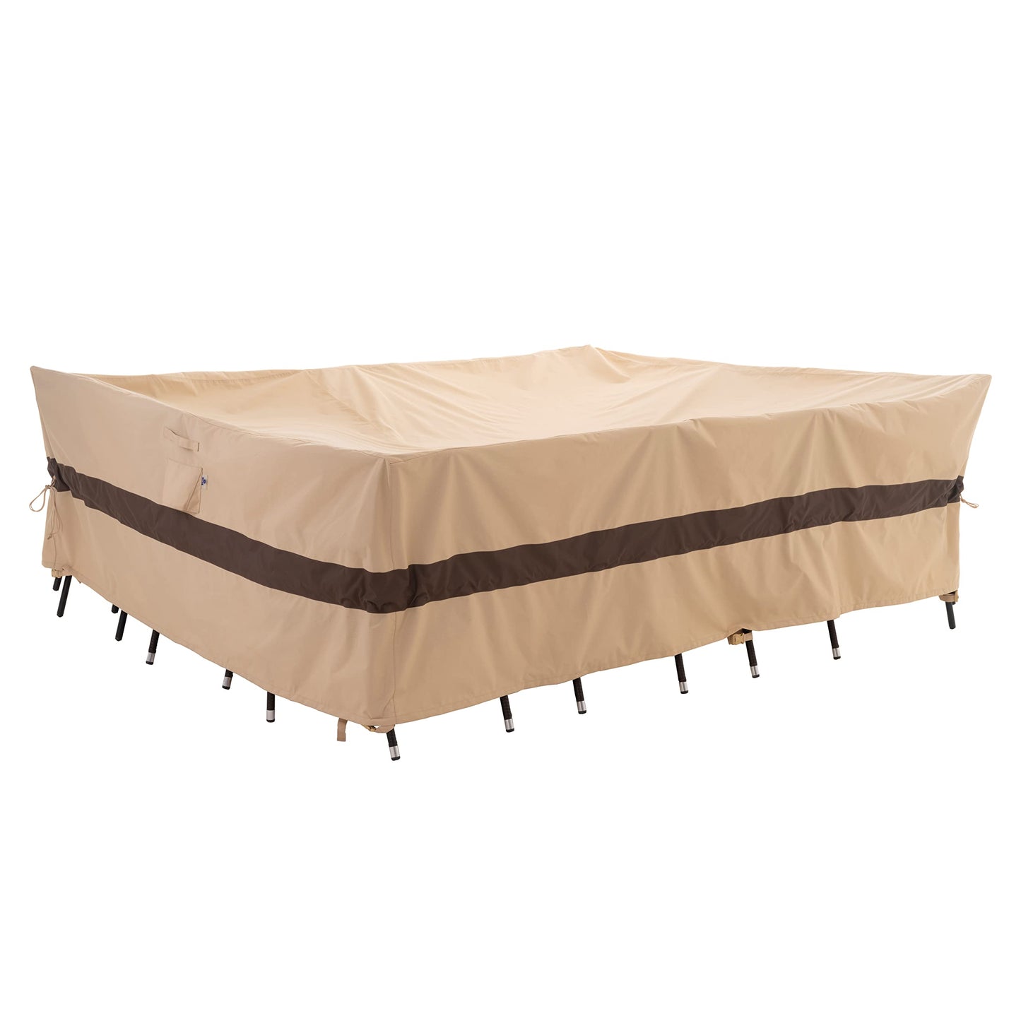 WJ-X3 180' Extra Large Patio Furniture Set Covers Waterproof, Heavy Duty Outdoor Sectional Cover, High Wind Resistant & Anti-UV, 180W x 96D x 36H Inches, Beige & Coffee
