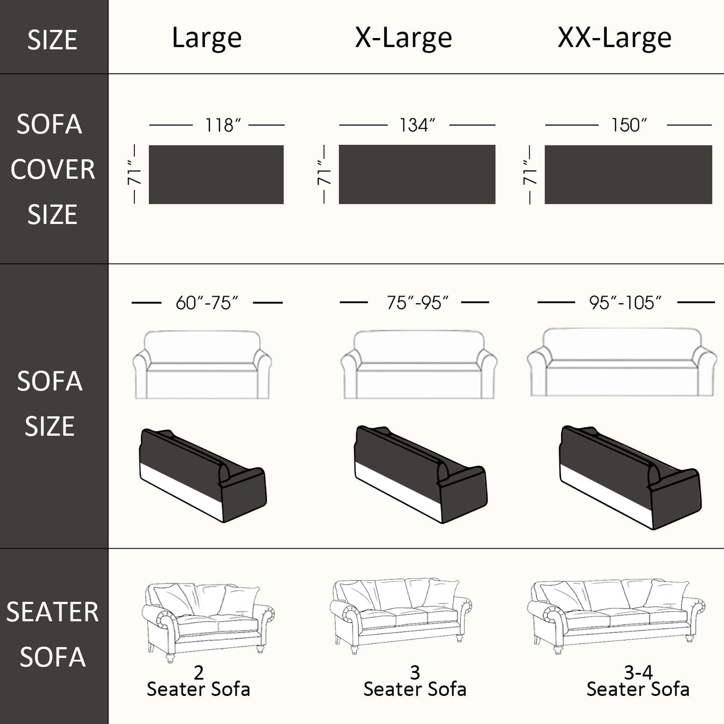 VClife Bohemian Sofa Covers Chenille Couch Cover for Sectional Couch, Soft Non Slip Couch Covers for 2 Cushion Sofa Breathable Sofa Furniture Protector Slip Cover for Couch, Pumpkin, 71"X118"
