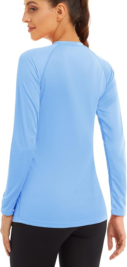 MAGCOMSEN Women's 2 Pack Long Sleeve Shirts UPF 50+ Sun Protection Quick Dry Swim Shirt for Rash Guard Fishing Workout