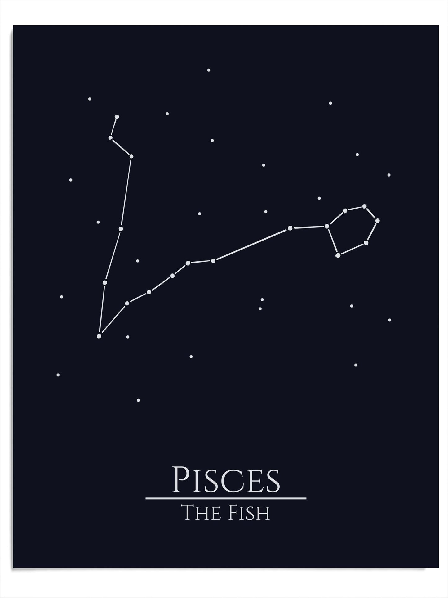Zodiac Wall Art – Pisces Constellation Poster 11x14, Astrology Wall Art Print in Midnight Black – Pisces Zodiac Sign Gift for Women or Men, Celestial Bedroom or Office Decor, Unframed
