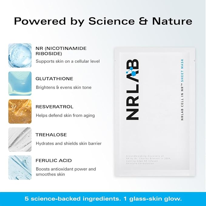 Korean Sheet Mask ??Anti Aging Face Mask with NR, Antioxidants & Hydrating Serum ??Moisturizing Face Masks Skincare Korean for Glass Skin, Radiance & Sun-Damaged Skin - 5 Mask Count