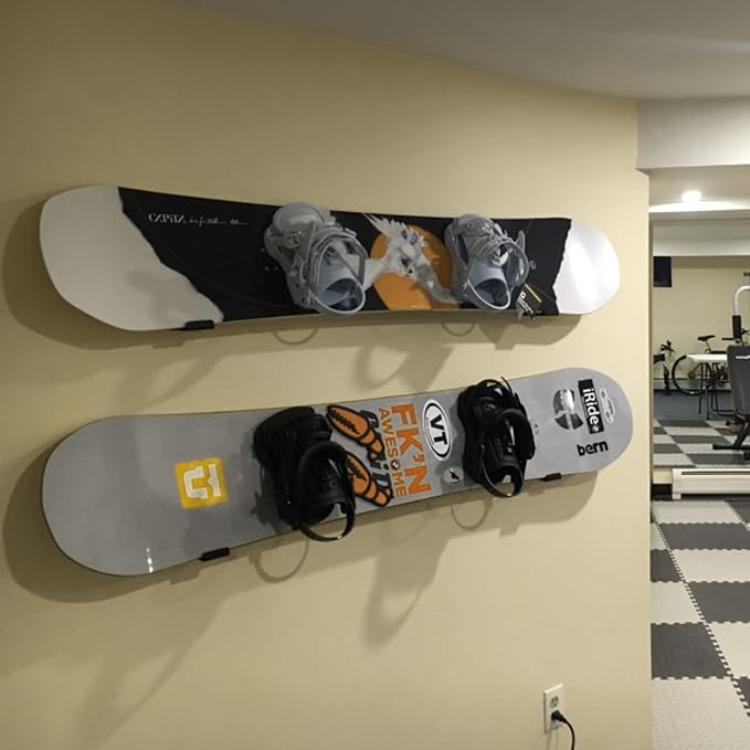 Poskad Snowboard Wall Rack,Ski Wall Mount Display, Home and Garage Snowboard Storage,Solid Aluminum Shelf Brackets.