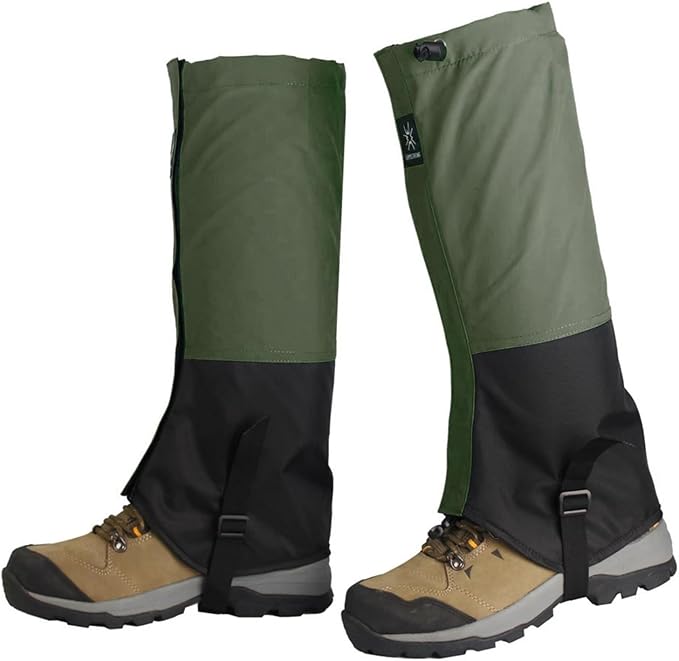 Waterproof Hiking Gaiters,Snow Boot Gaiters with Rubber Foot Strap,Lightweight and Adjustable,for Men and Women Hiking,Skiing,Mountaineering,Walking,etc.