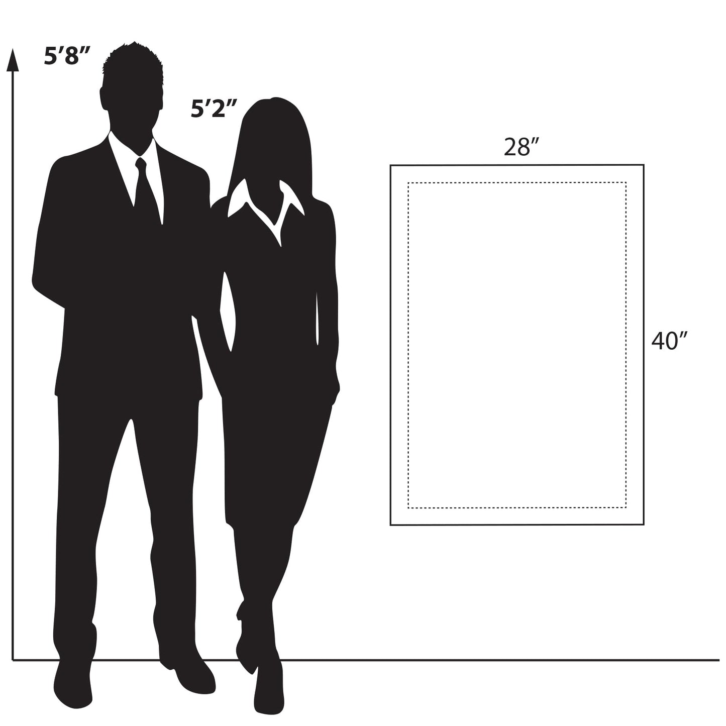 Azar Displays 105536-2PK Floating Acrylic Wall Frame with Silver Hardware Stand Off Caps, Clear Hanging Photo Frame Display Mount with Frameless Border, for Large Prints, 24" x 36", (Pack of 2)