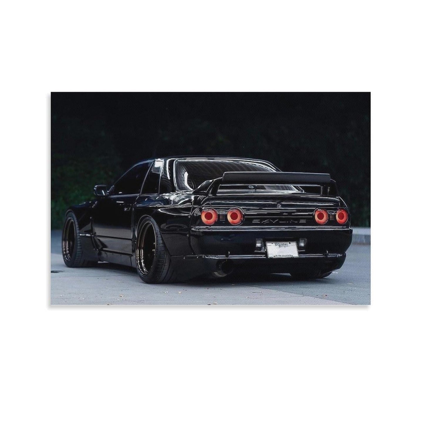 Jdm Car Black R32 Drift Art Car Posters & Prints Car Canvas Wall Art Living Room Decor for Men Aesthetic Paintings Pictures Wall Decor Framed Unframed 12x18inch(30x45cm)